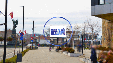 Led Ekran 124 A, površina 4x3 metara, lokacija centar Kruševca, kod spomenika Kosovskim junacima
