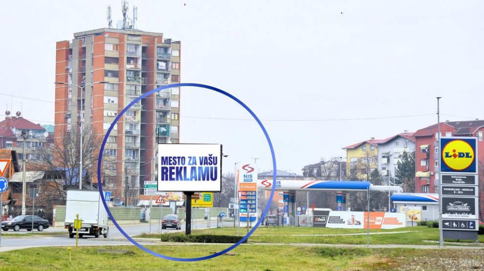 Led ekran 127, površina 4x3 metara, lokacija Krfska ulica, kod Lidla, Kruševac