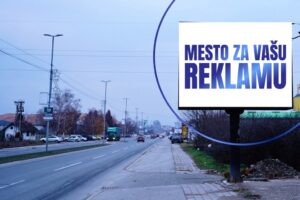 Led ekran 128, površina 4x3 metara, lokacija Jasički put, u pravcu izlaska iz Kruševca ka auto-putu