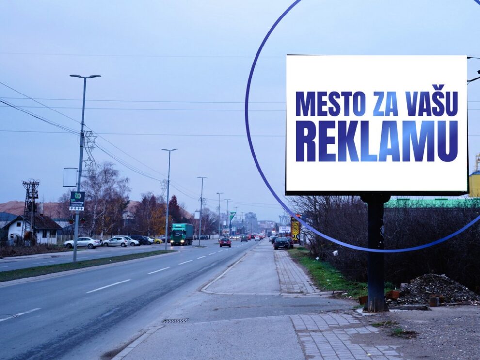 Led ekran 128, površina 4x3 metara, lokacija Jasički put, u pravcu izlaska iz Kruševca ka auto-putu