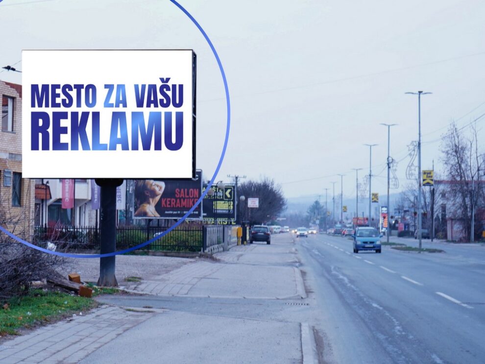 Led ekran 129, površina 4x3 metara, lokacija Jasički put, u pravcu centra Kruševca