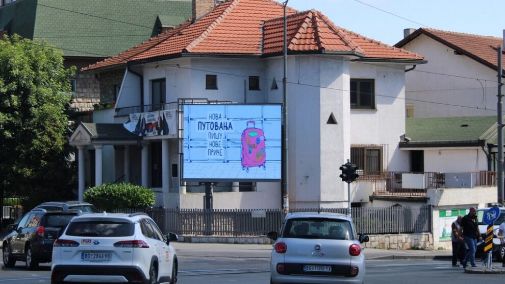 Led Ekran 130, površina 4x3 metara, lokacija Požeška ulica, Banovo brdo, ugao Požeške i Kirovljeve ulice.